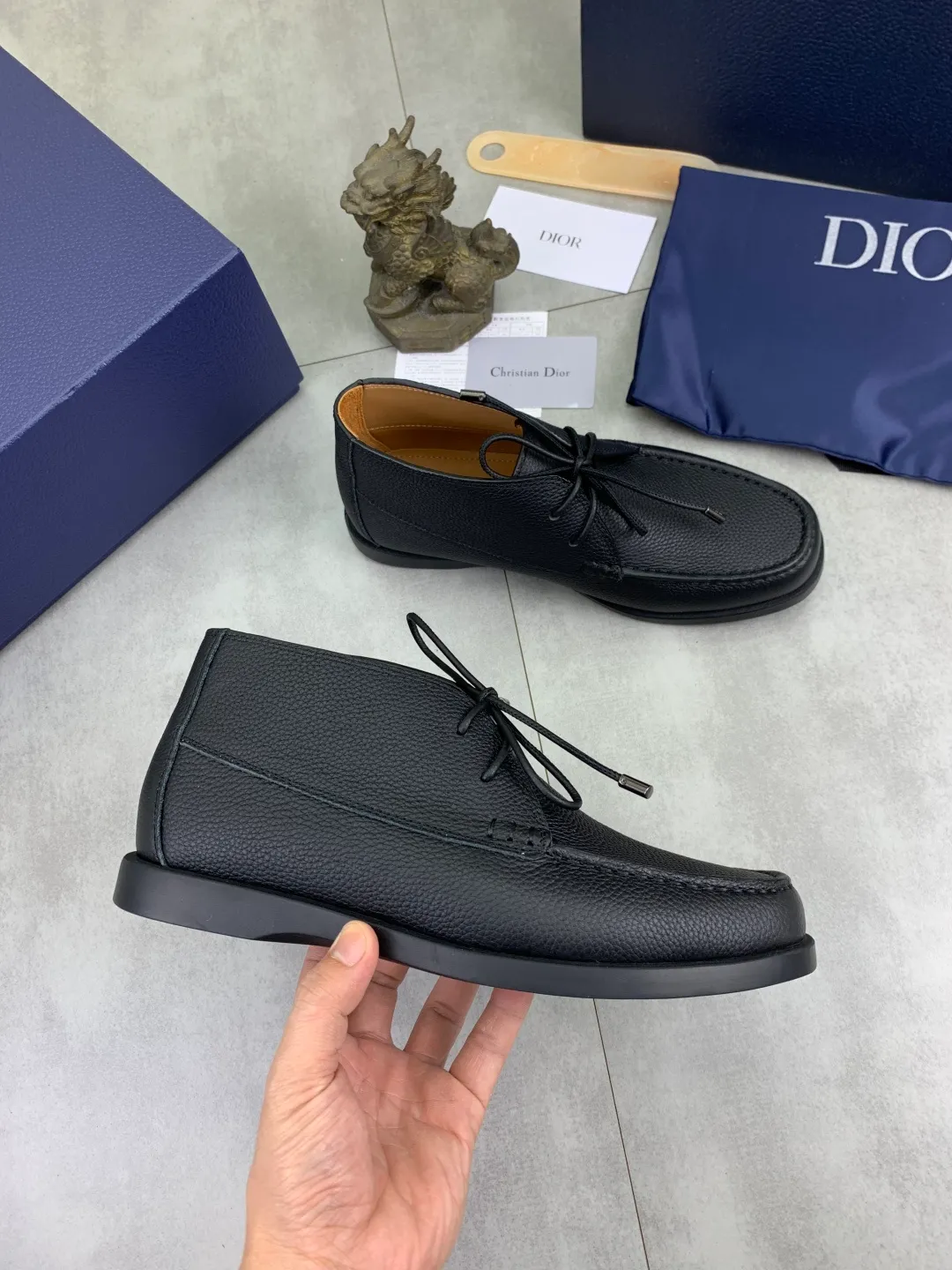 Men's Men's Shoes 💰P580 New Niuli💰High Version 💎💎💎Dior Original! Top Italian purchasing agent! Men's high-top business casual leather shoes, original imported calfskin upper, oiled edges, ultimate texture, gentleman style, imported cowhide lining inside, top-quality original Italian rubber outsole, first-class workmanship, top quality! Size: 39-44 (45 customized)